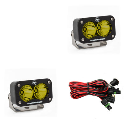 S2 Sport Black LED Auxiliary Light Pod Pair - Universal