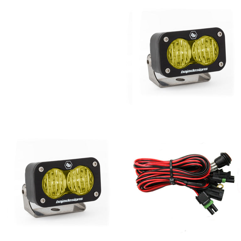 S2 Sport Black LED Auxiliary Light Pod Pair - Universal
