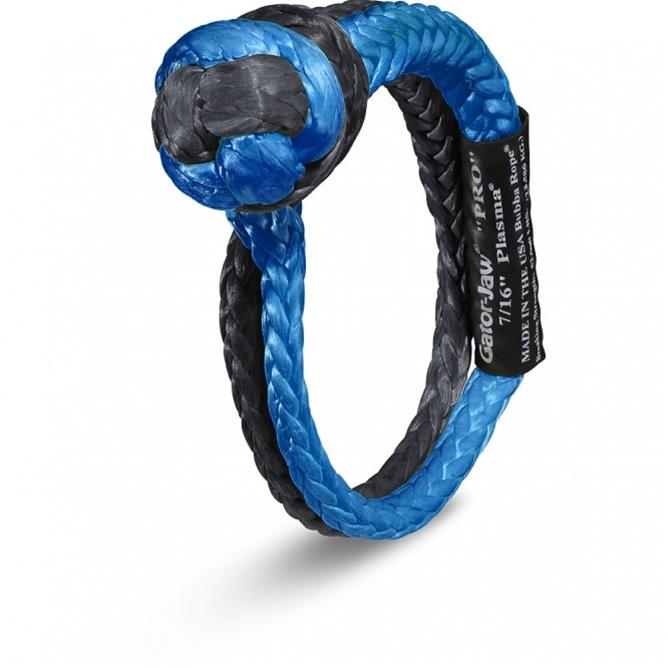 BUBBA ROPE 7/16IN GATOR-JAW PRO SYNTHETIC SHACKLE - BLACK AND BLUE