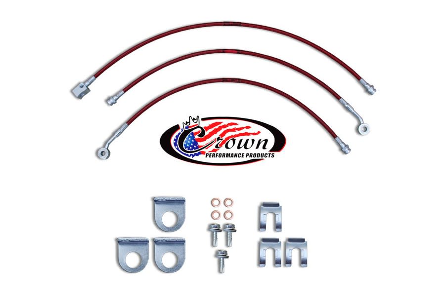 CROWN PERFORMANCE STAINLESS STEEL BRAKE LINE KIT, 4IN LIFT, FRONT AND REAR (TJ)